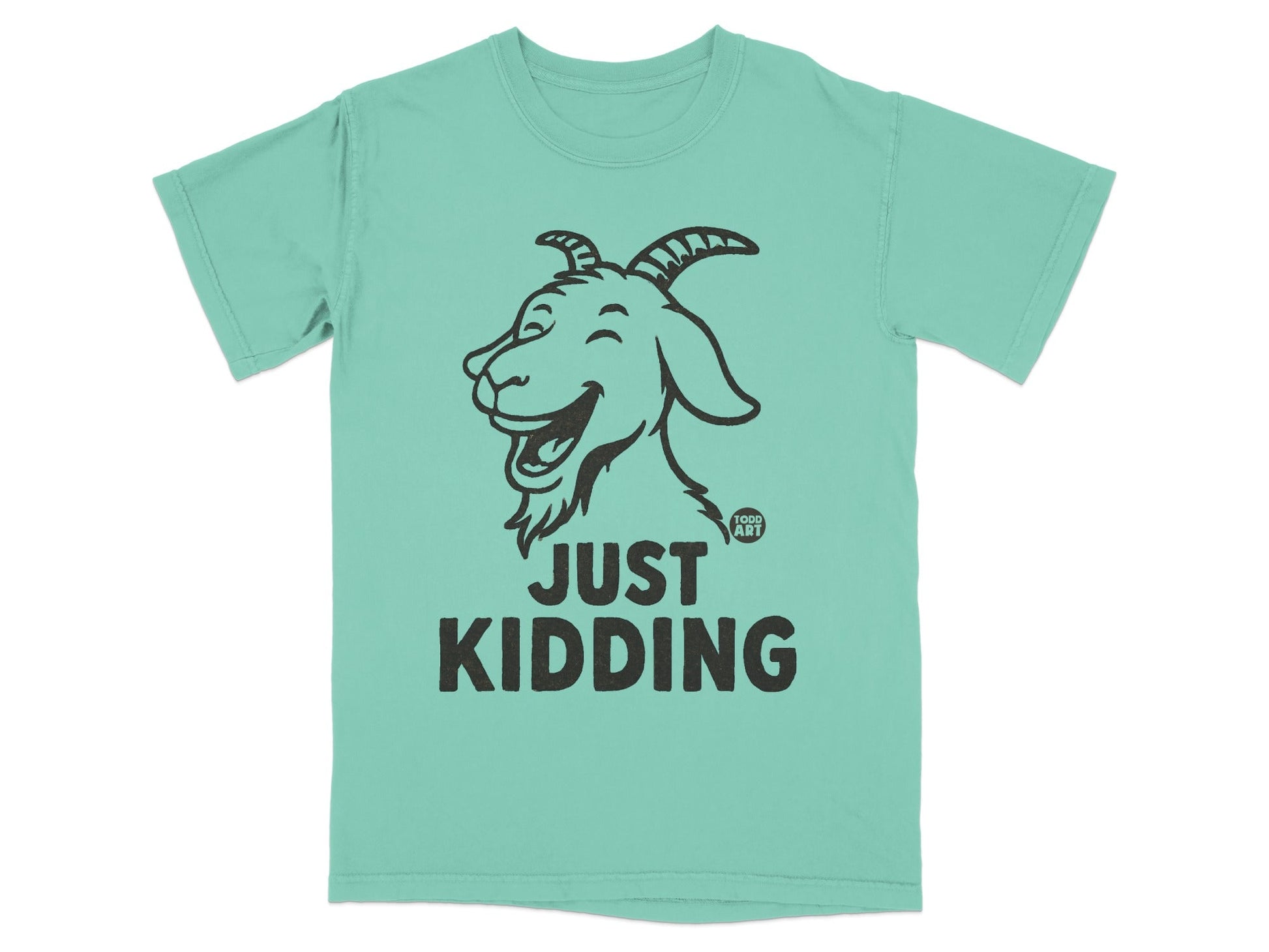 Just Kidding Goat Graphic T-Shirt Fun Design