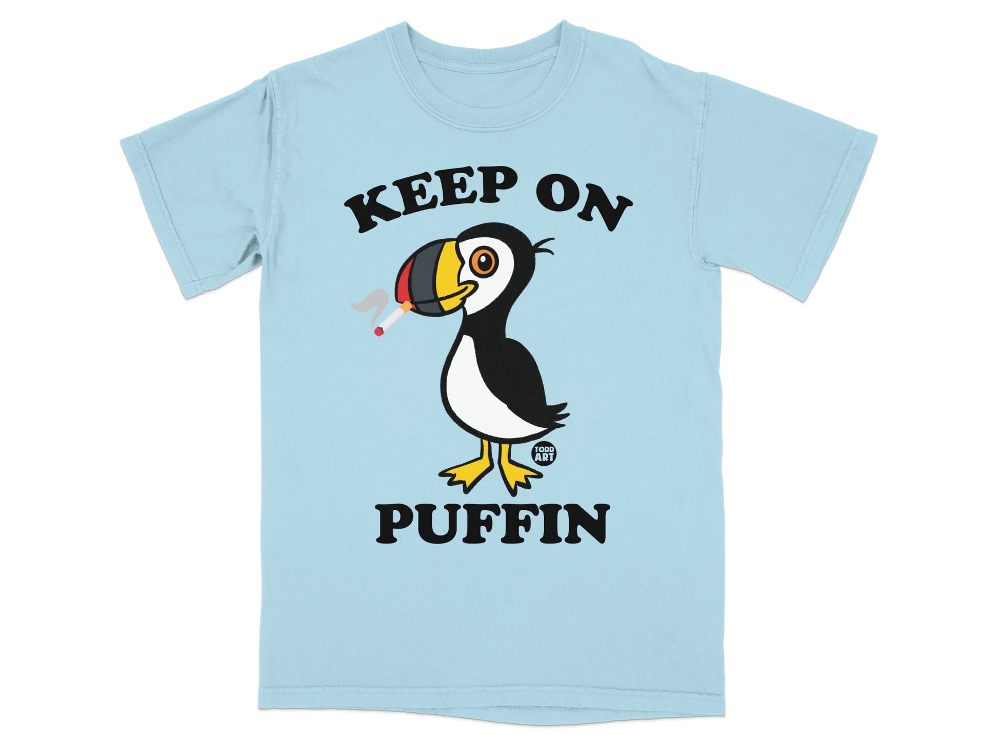 Keep On Puffin Smoking Puffin Graphic T-Shirt