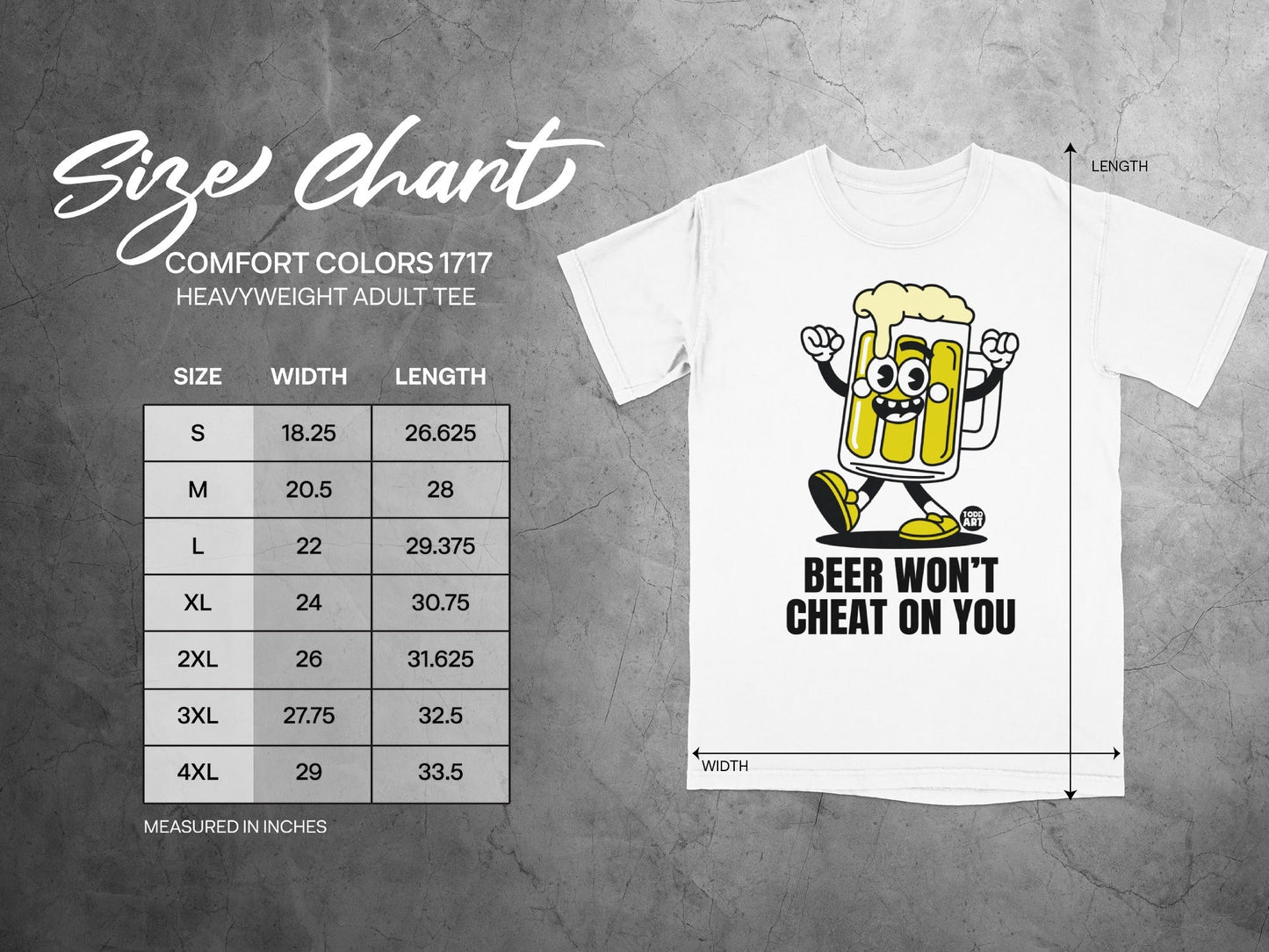 Beer Won't Cheat on You Heavyweight Adult Tee Shirt