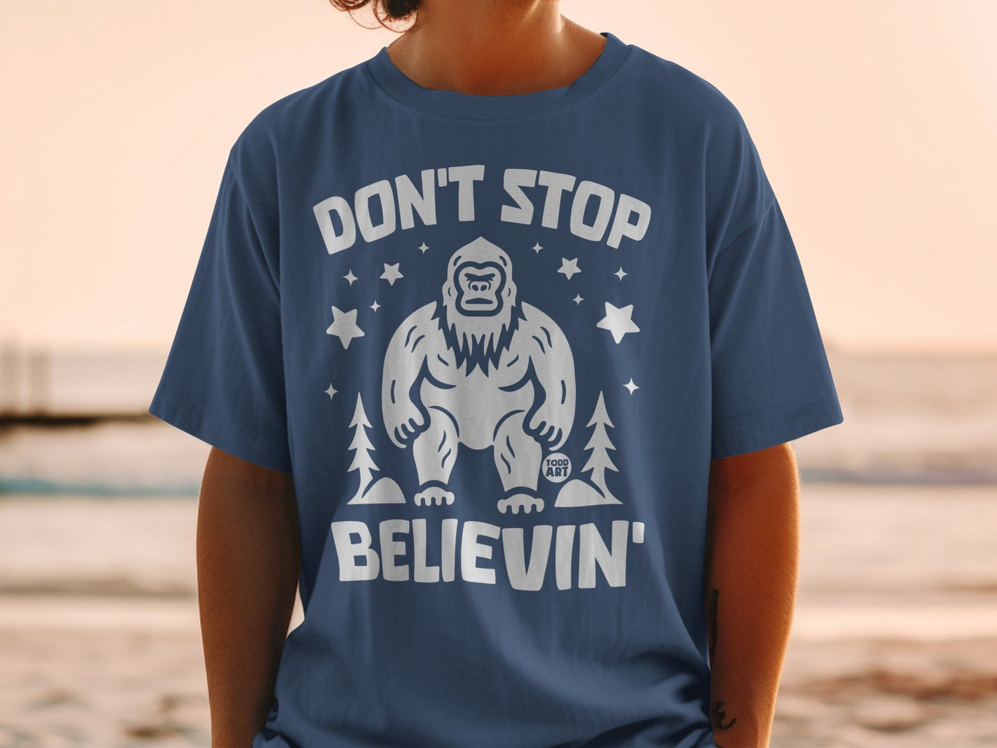 Don't Stop Believin' Bigfoot Graphic T-Shirt