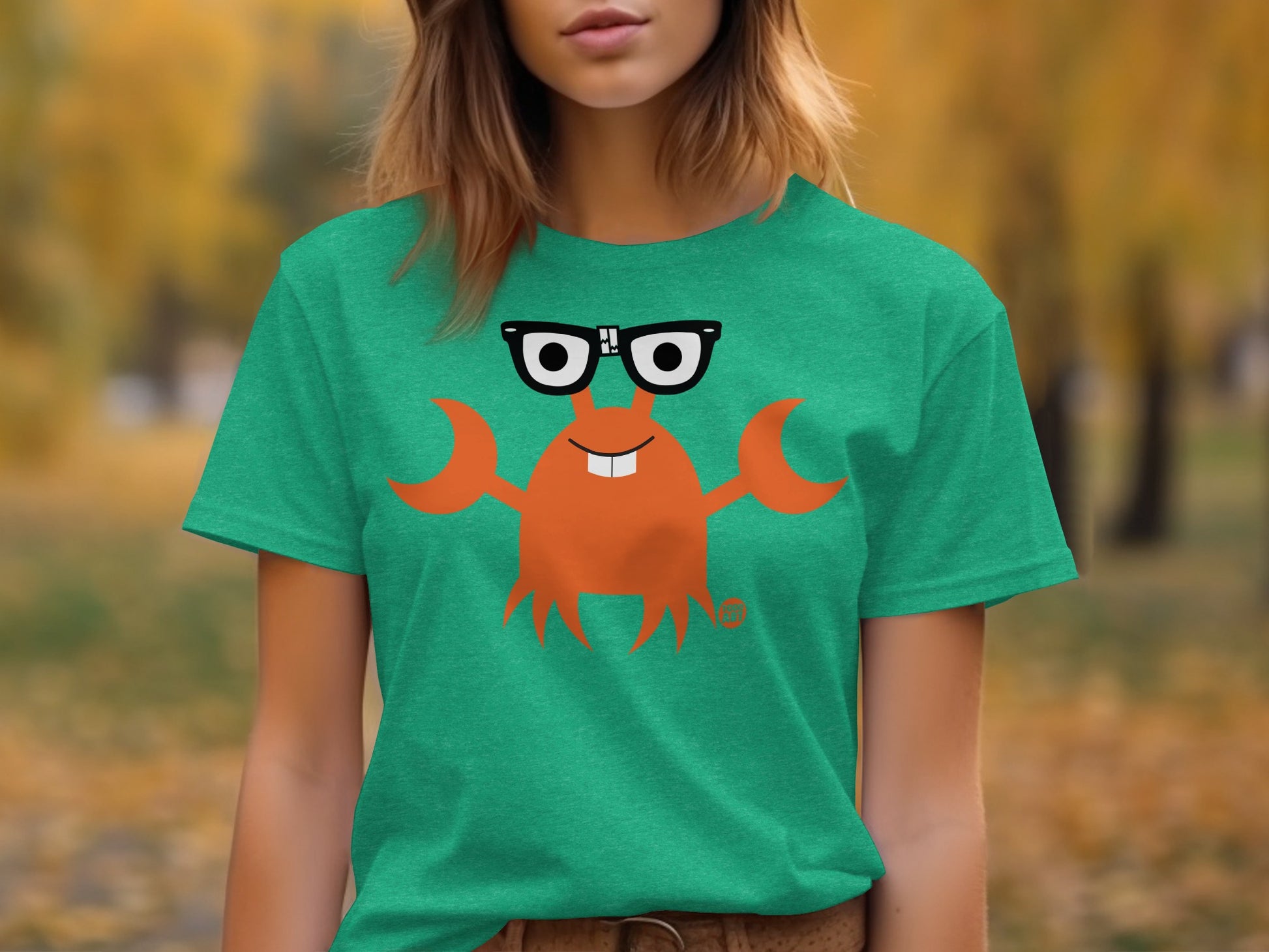 Geeky Crab with Glasses Funny Graphic Tee product