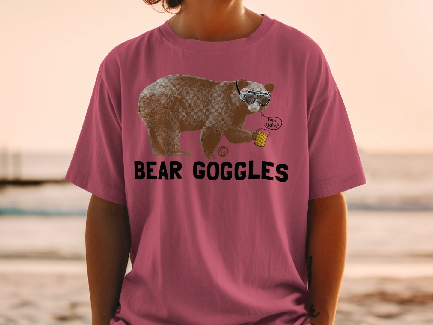 Bear Goggles Funny Graphic T-Shirt for Humorous Style