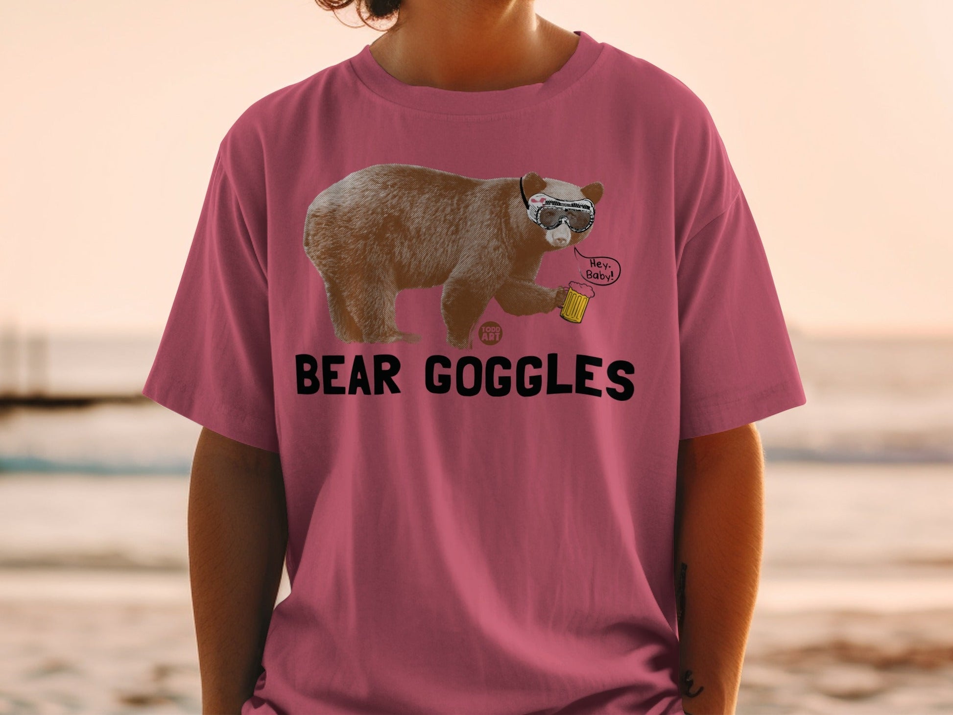 Bear Goggles Funny Graphic T-Shirt for Humorous Style