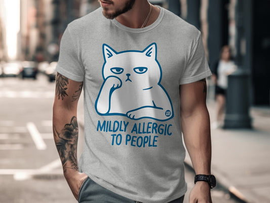 Mildly Allergic to People Funny Cat T-Shirt