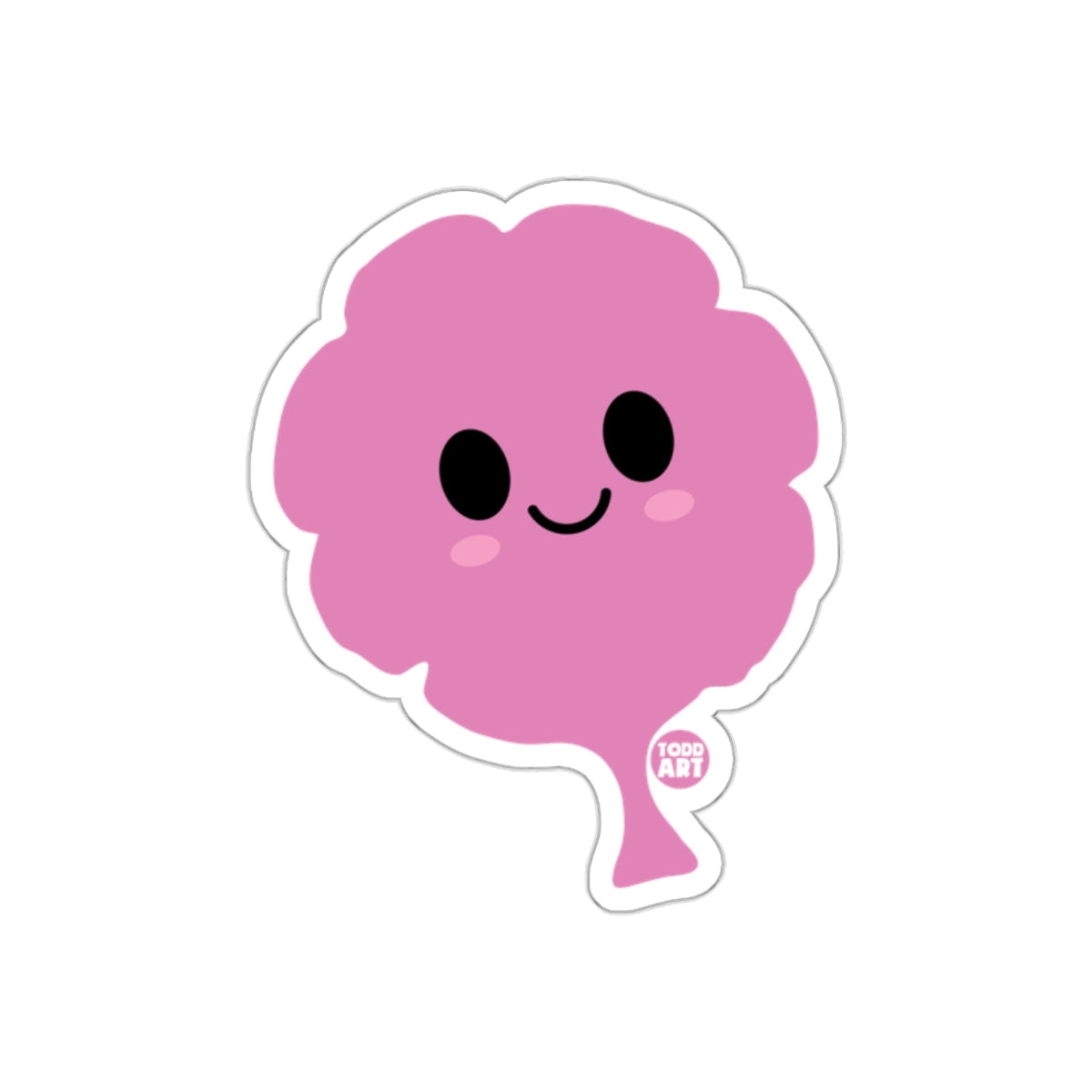 Cute Pink Smiling Cloud Cartoon Sticker for Kids