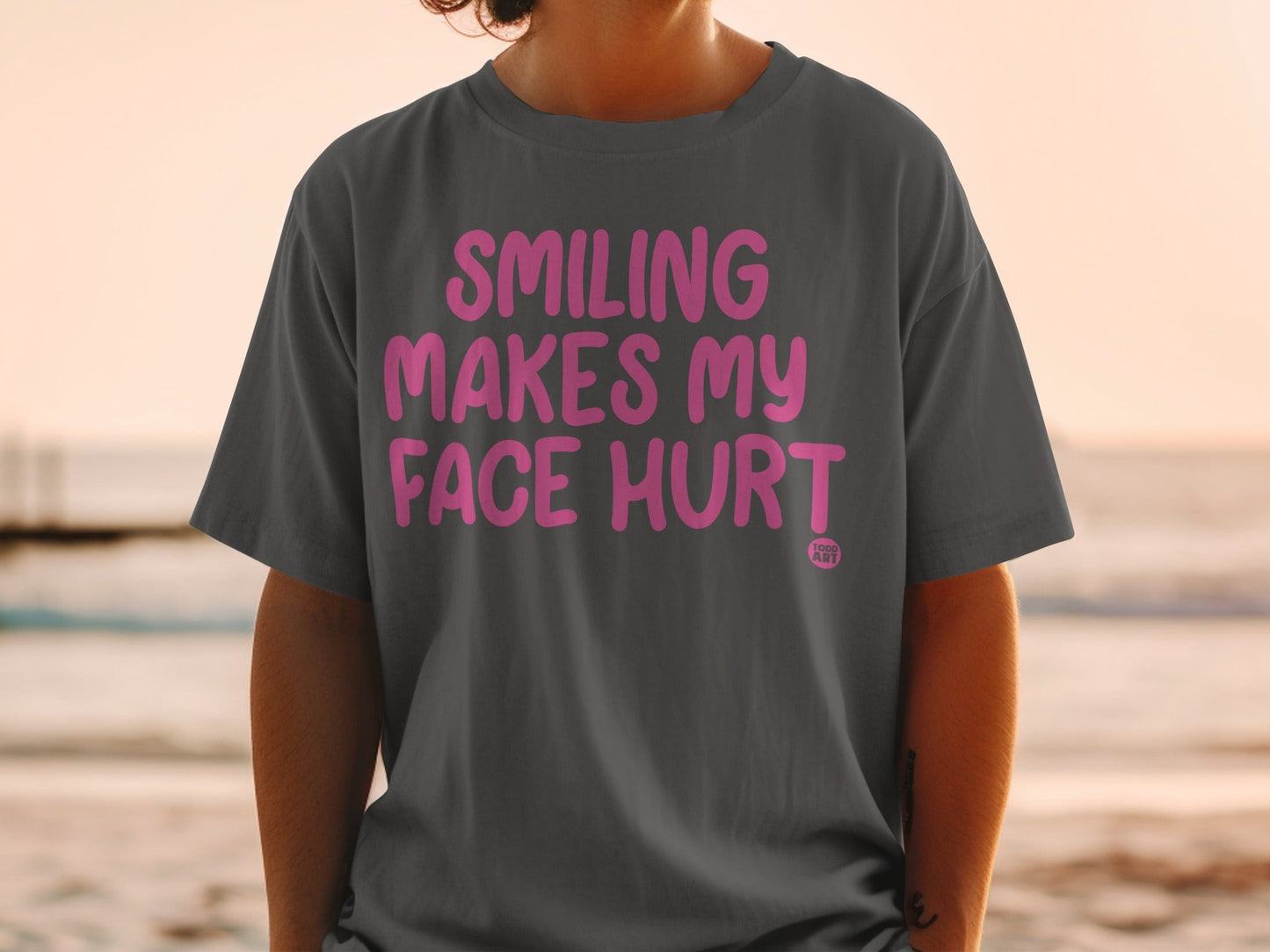 Smiling Makes My Face Hurt Relaxed Fit Tee Shirt