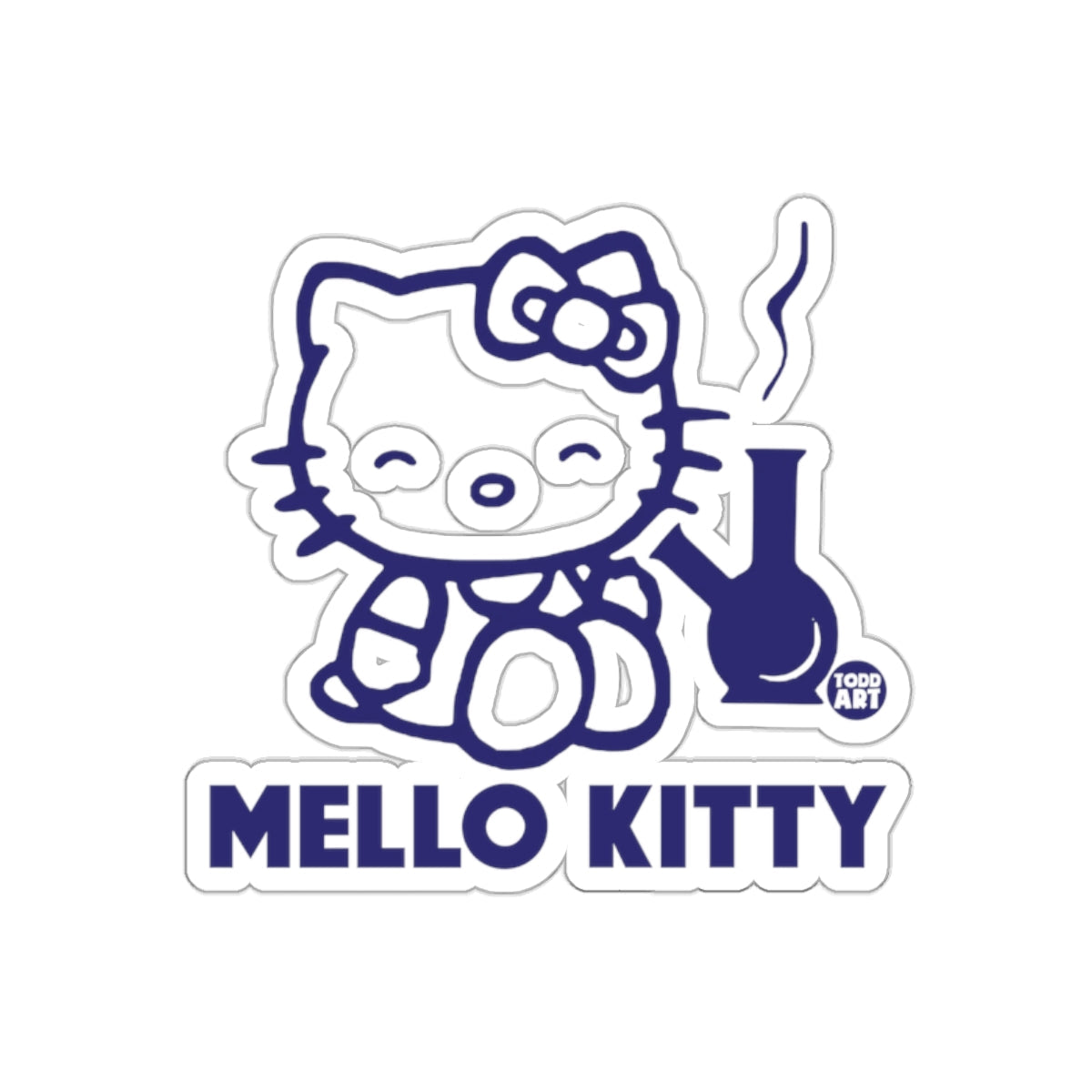 Mello Kitty Smiling with Flask Sticker Art Decor