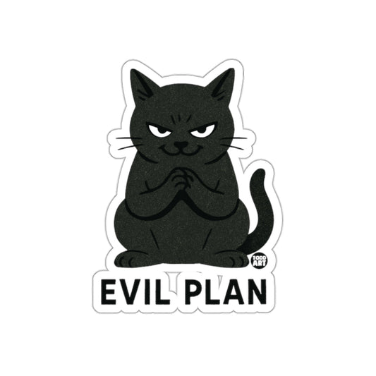 Evil Plan Black Cat Sticker for Mischief Lovers