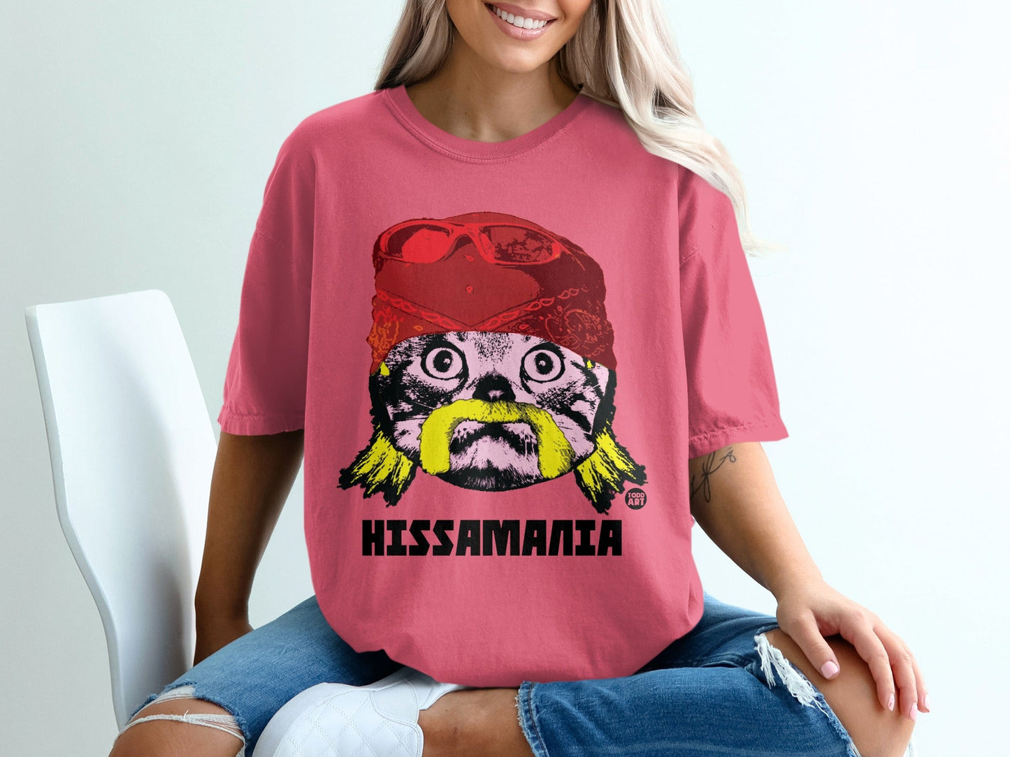 Hissamania Cool Cat Graphic Design Unisex Tshirt