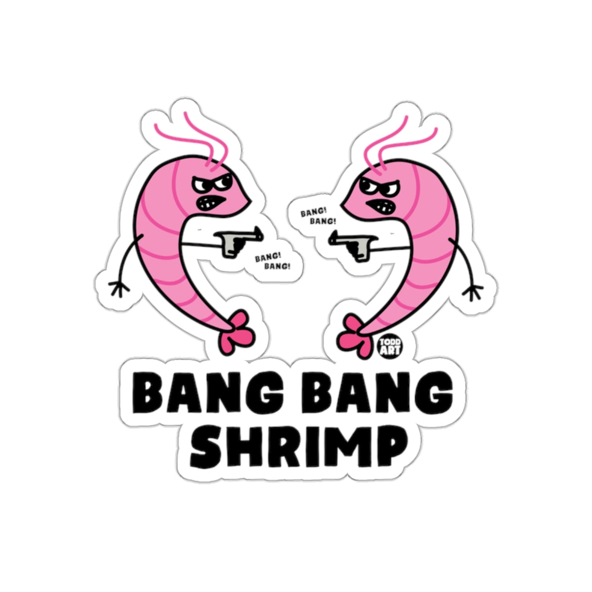 Bang Bang Shrimp Cartoon Style Sticker Decal