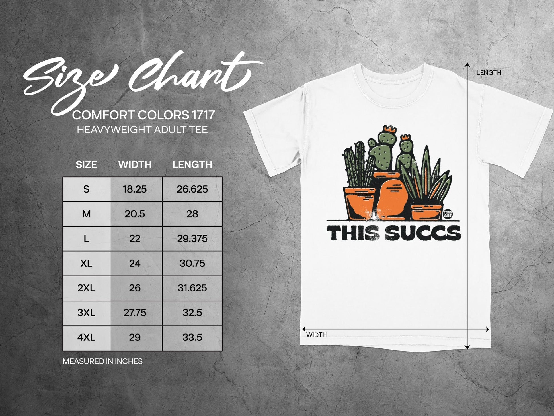 THIS SUCCS Cactus Graphic Comfort Colors 1717 Tee