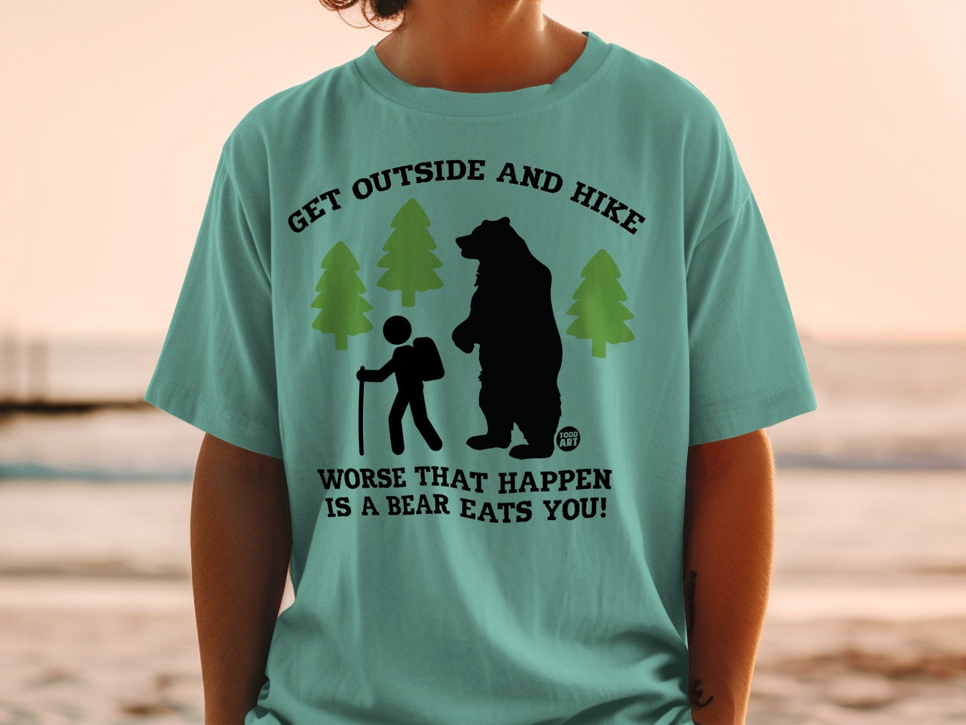 Get Outside and Hike Bear Eats You Graphic T-Shirt