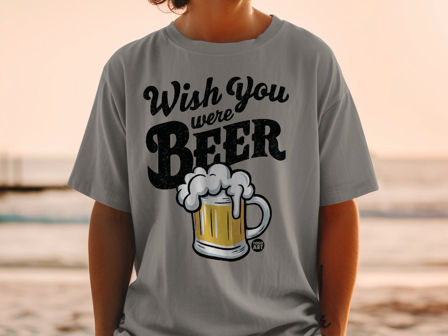 Wish You Were Beer Graphic T-Shirt for Casual Wear