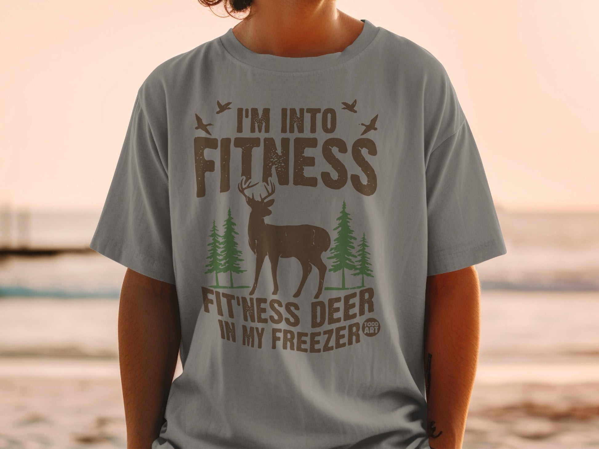 I'm Into Fitness Funny Deer T-Shirt for Outdoor Enthusiasts