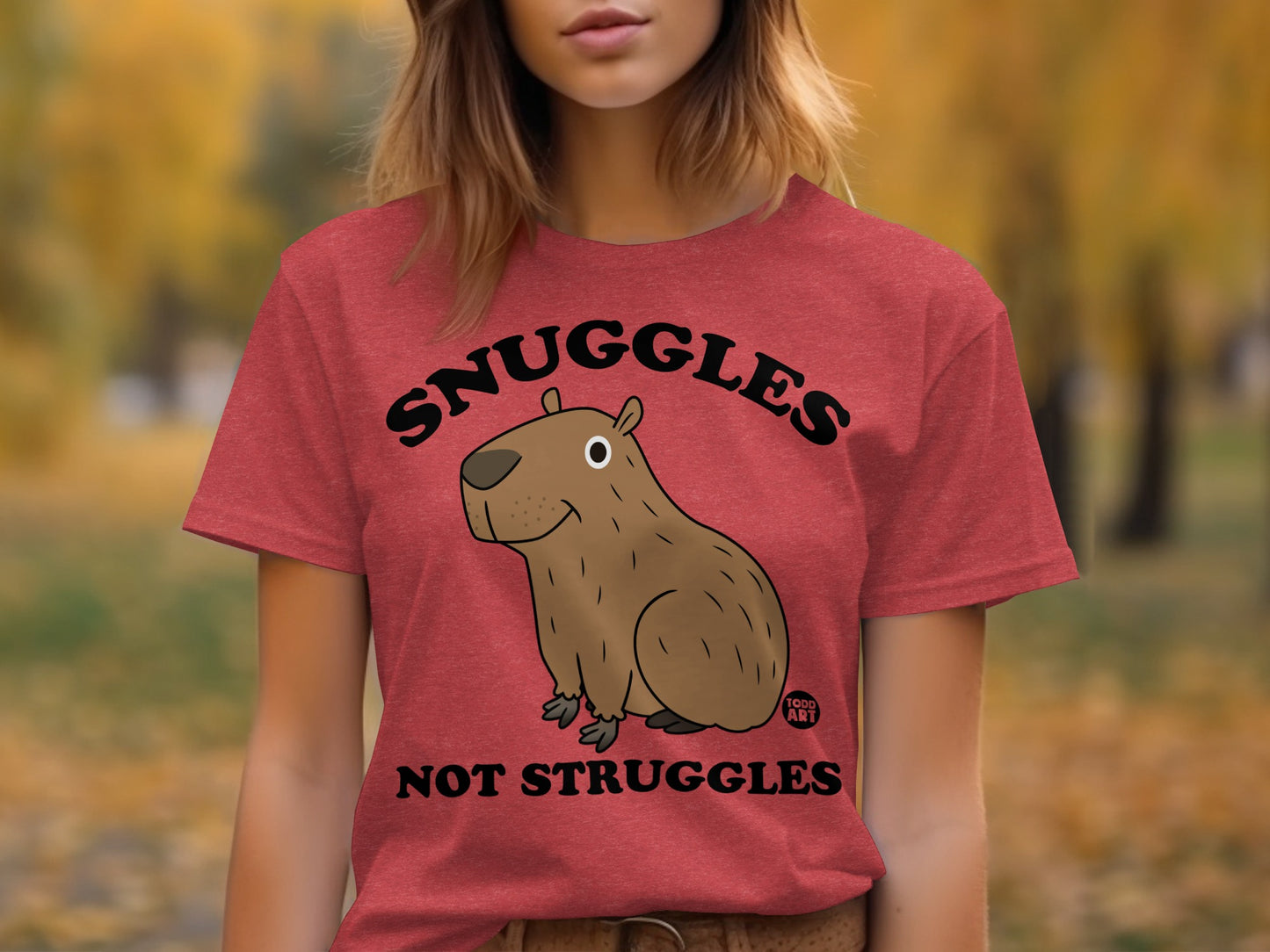 Snuggles Not Struggles Capybara Cartoon Shirt