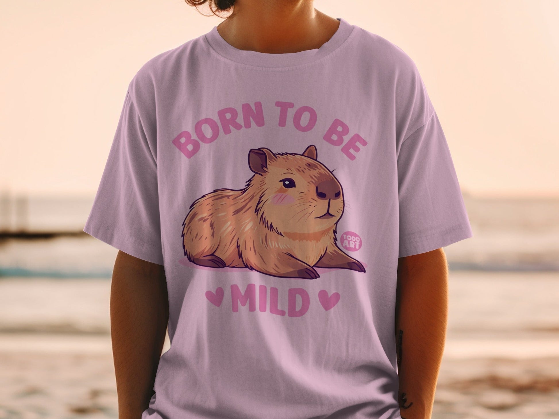 Born to Be Mild Todd Art Capybara Design Shirt