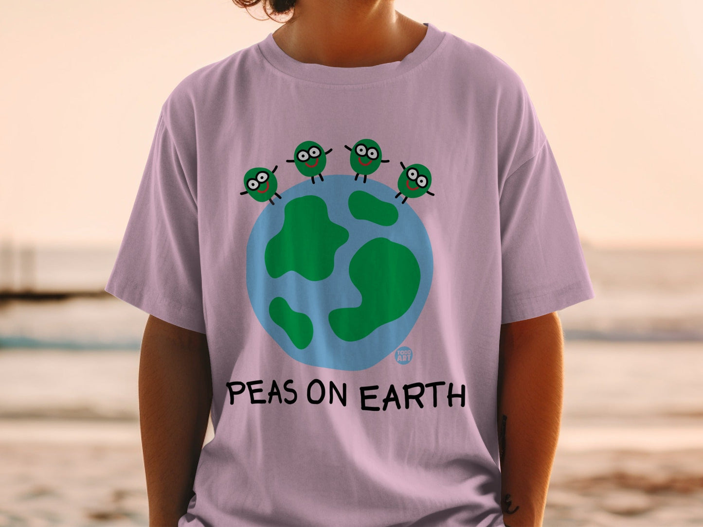 Peas on Earth Cute Graphic Statement T-Shirt