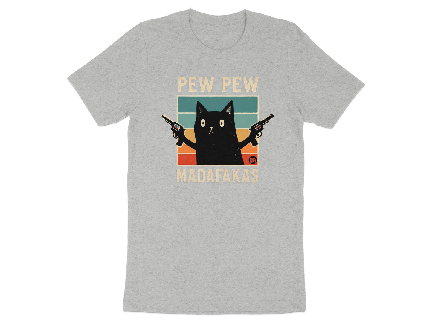 Pew Pew Madafakas Cat with Guns T-shirt