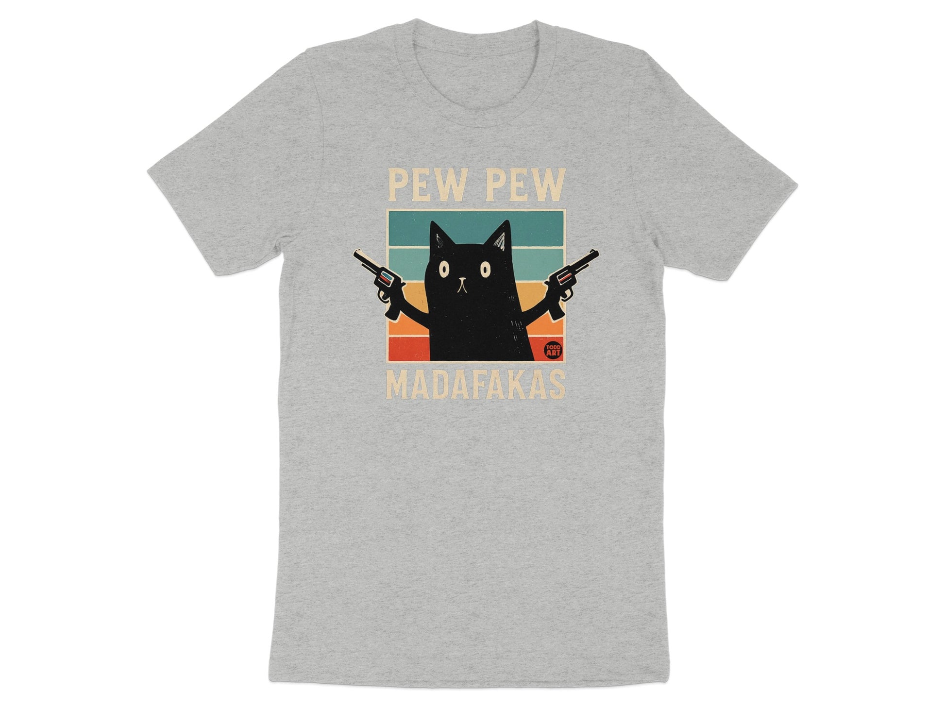 Pew Pew Madafakas Cat with Guns T-shirt