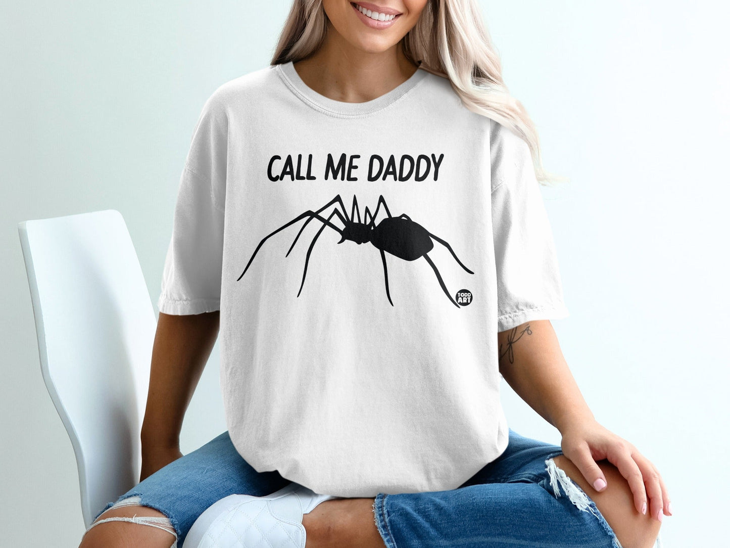 Call Me Daddy Black Spider Graphic T-shirt