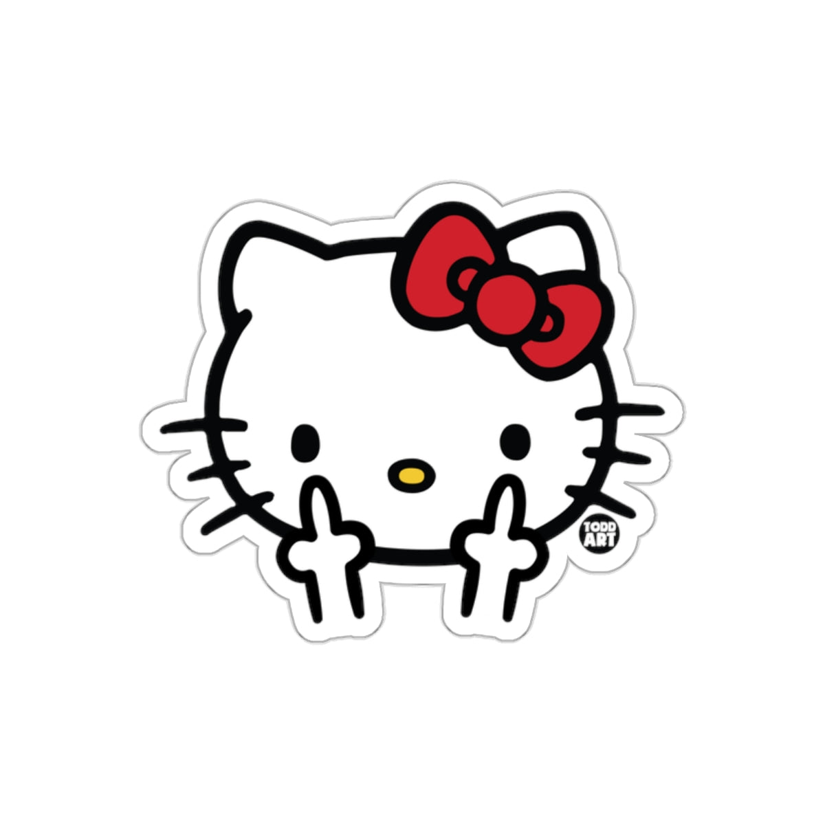 Sassy Hello Kitty Giving the Finger Up Yours sticker