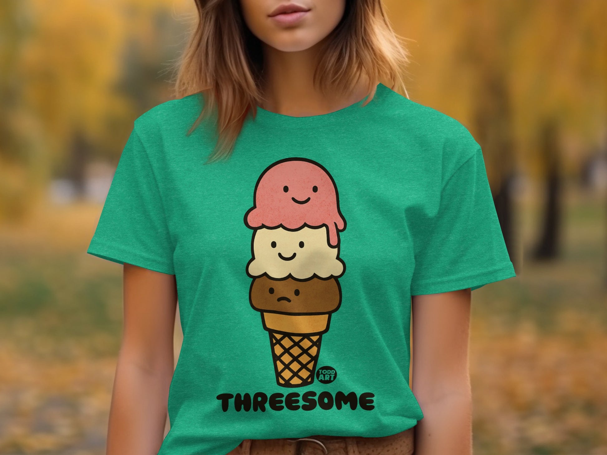 Cute Ice Cream Trio Threesome Design Shirt