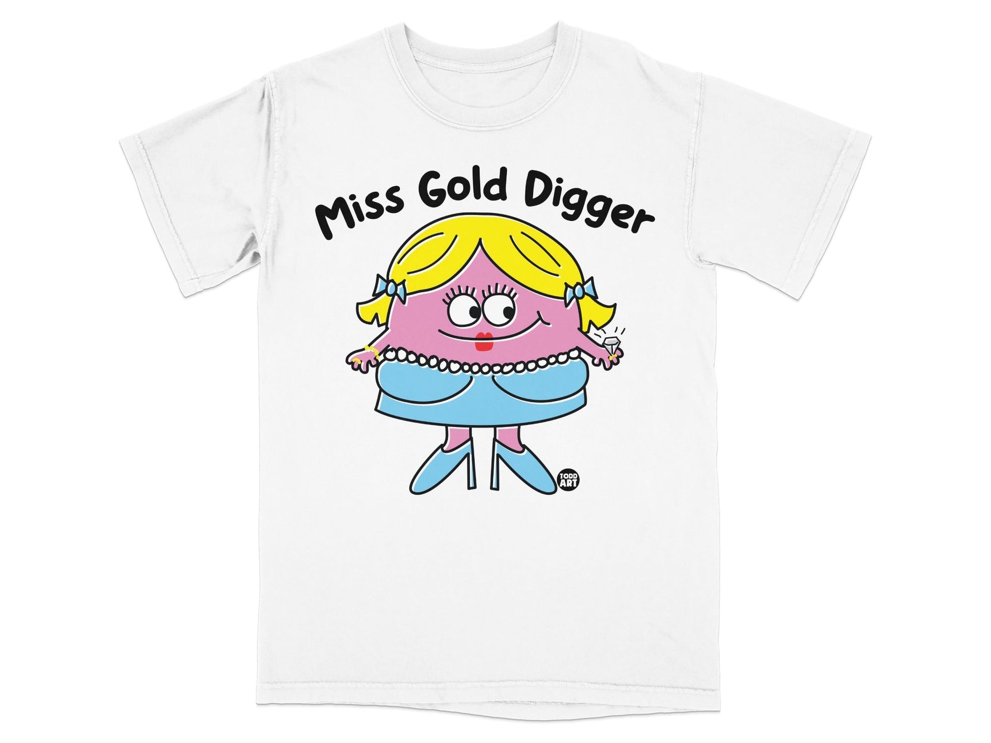 Miss Gold Digger Cartoon Character T-shirt