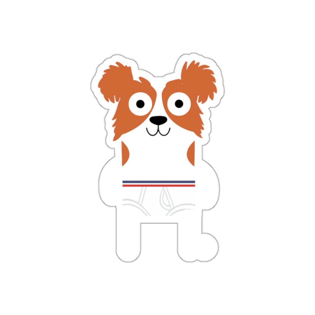 Cute Cartoon Dog Sticker with Big Eyes and Ears