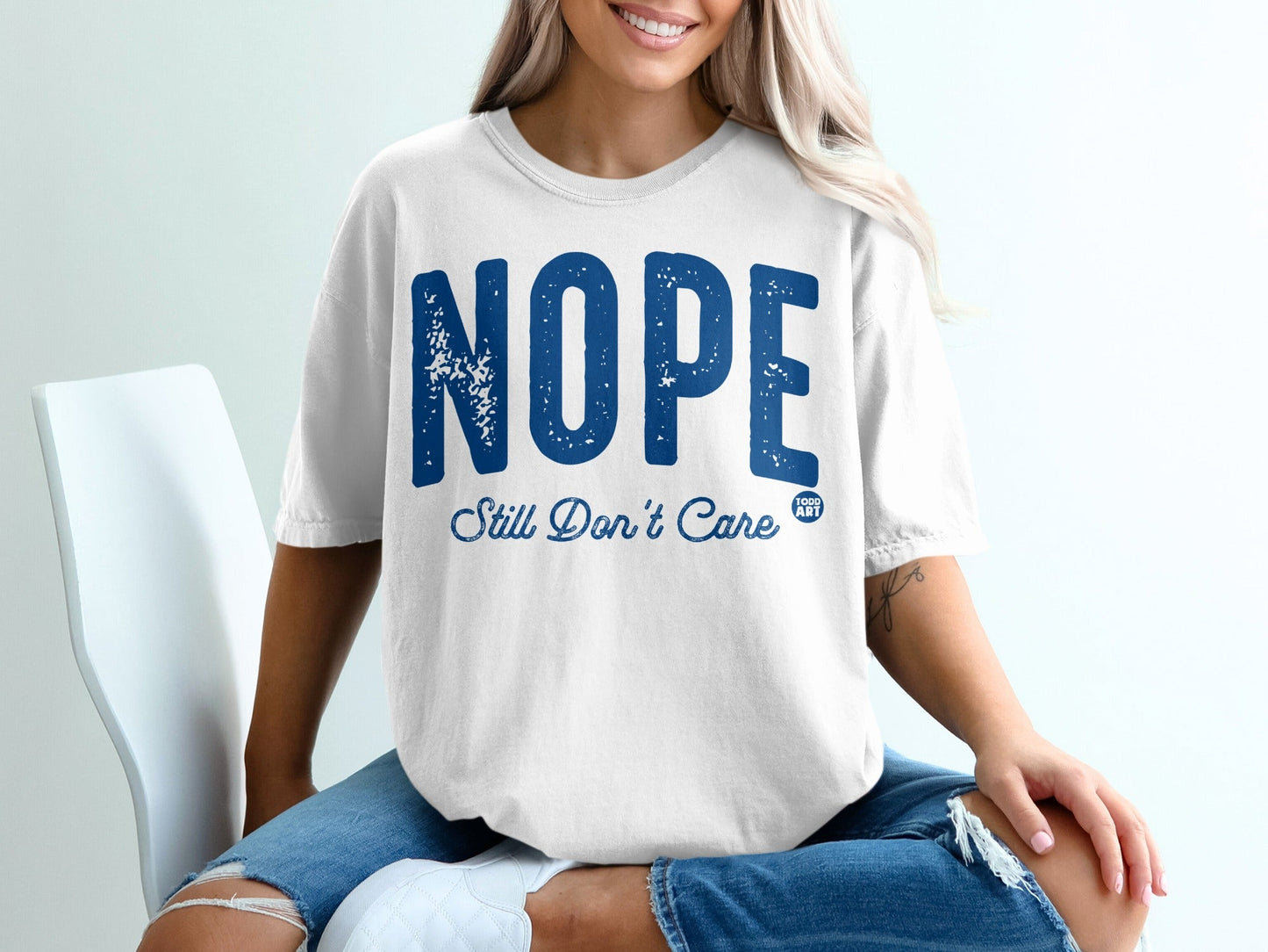 NOPE Still Don't Care Graphic Printed Casual Top
