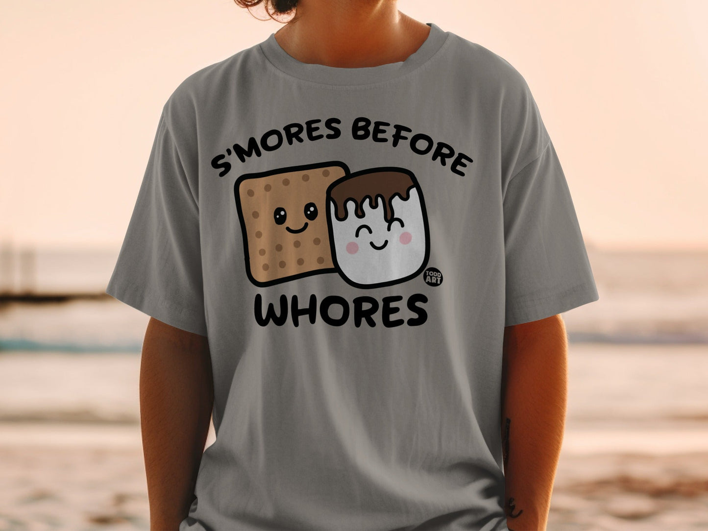 Fun S'mores Before Whores Graphic T-Shirt Top