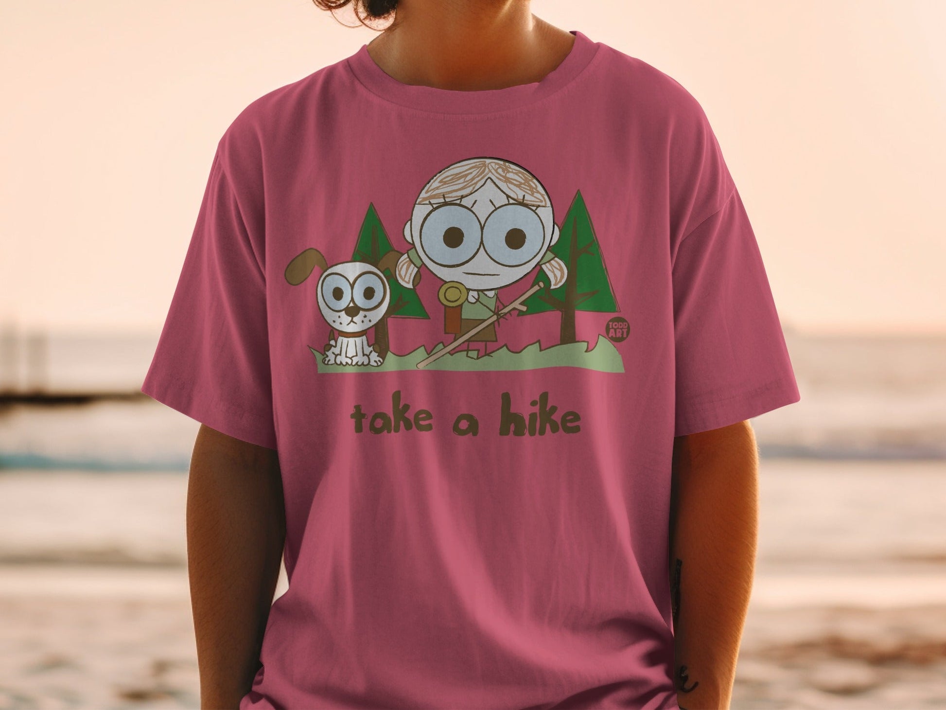 Cute Cartoon Characters Take a Hike Graphic T-shirt