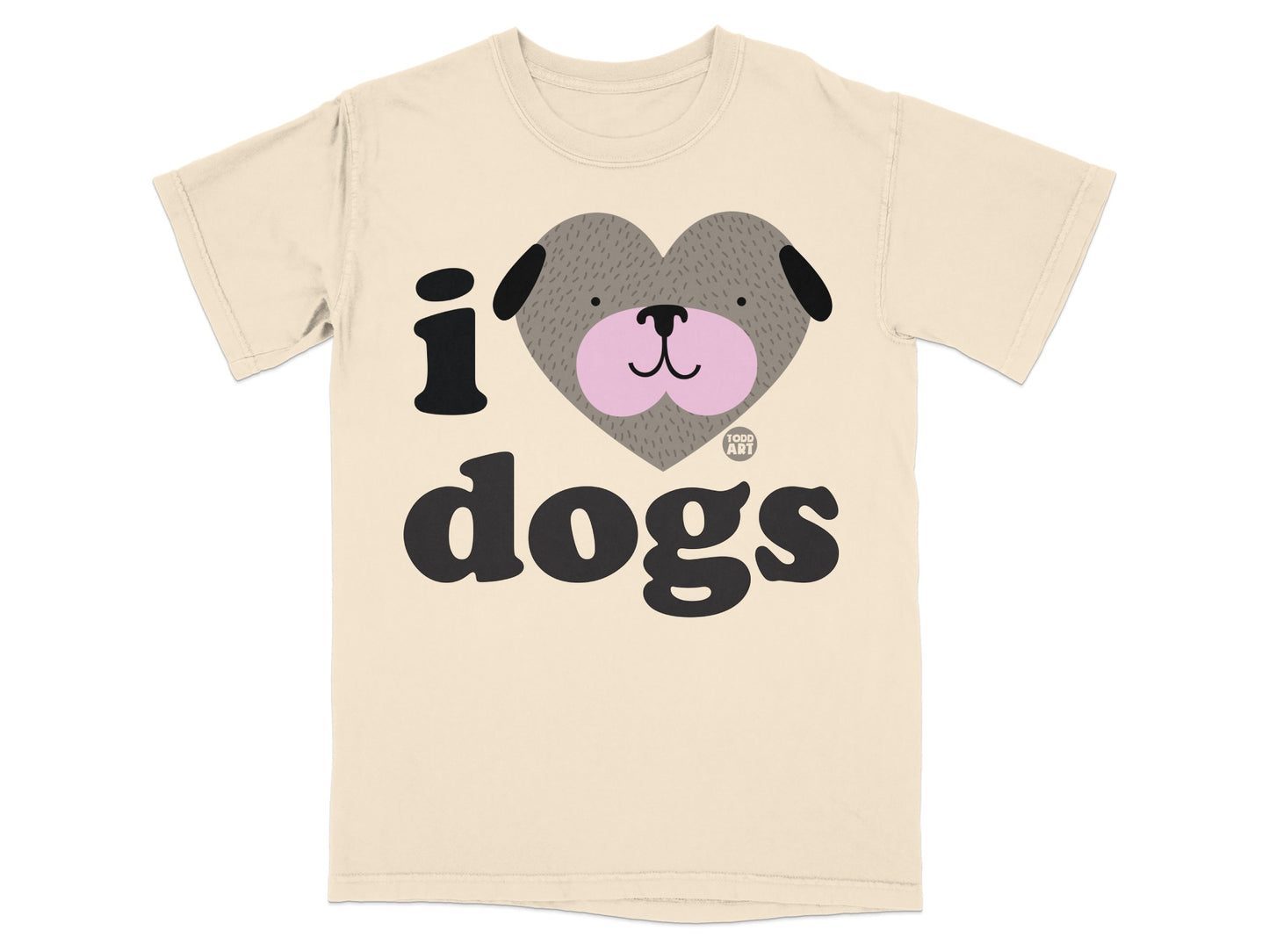 I Heart Dogs Cute Graphic Design T-Shirt