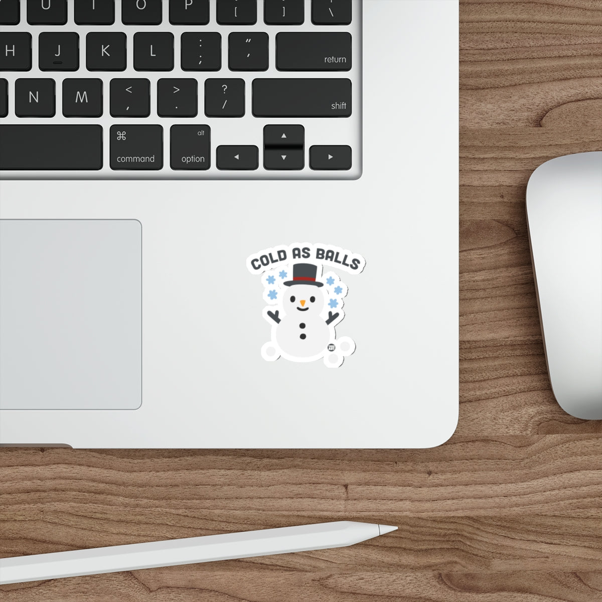 COLD AS BALLS Snowman Funny Winter Sticker 