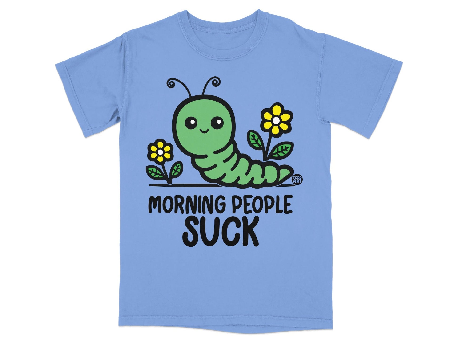 Morning People Suck Funny Graphic Tee T-Shirt