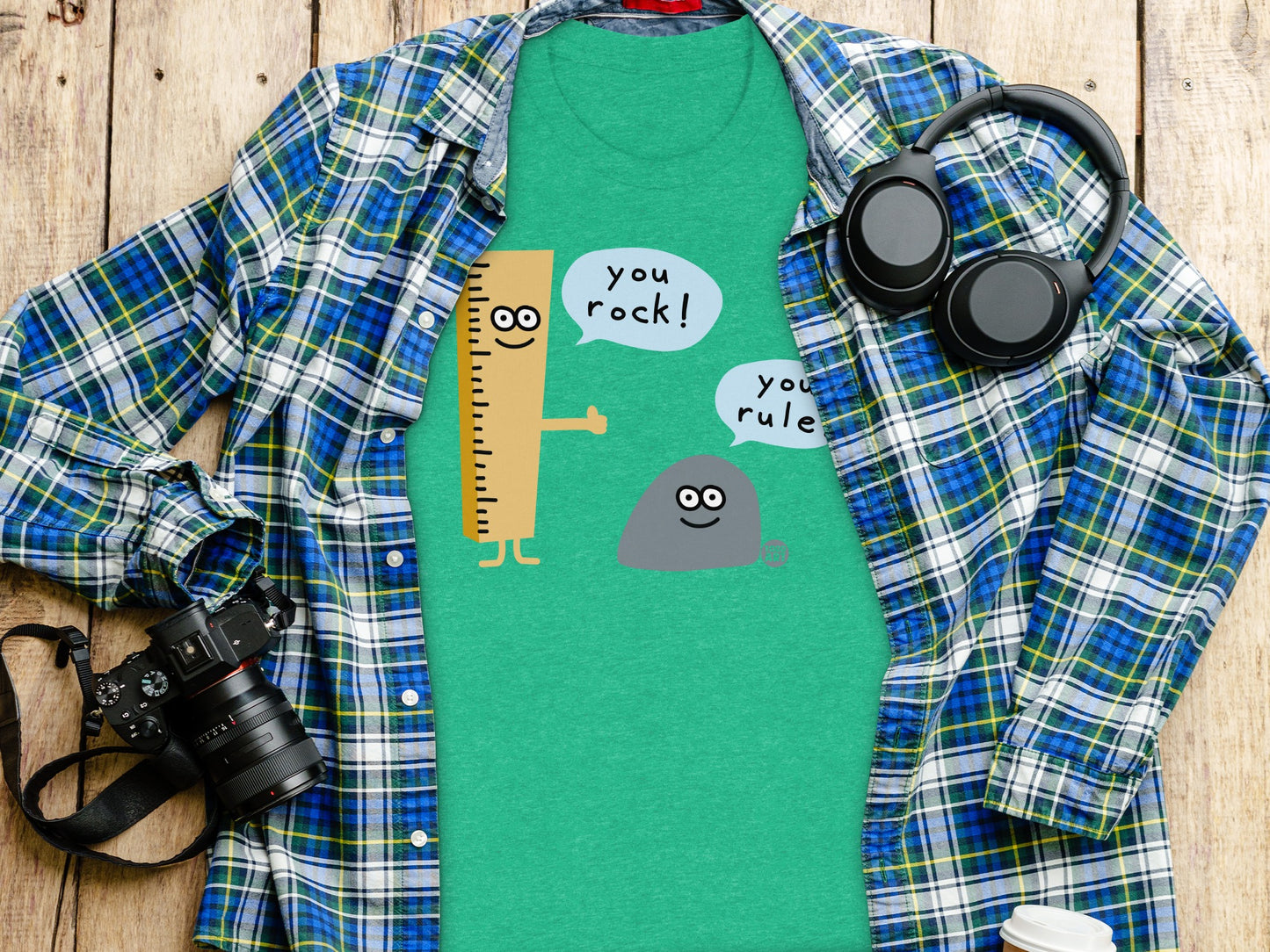 Fun Graphic Tee with Motivational Cartoon Characters