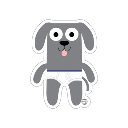 Cute Gray Dog with White Undergarment Sticker