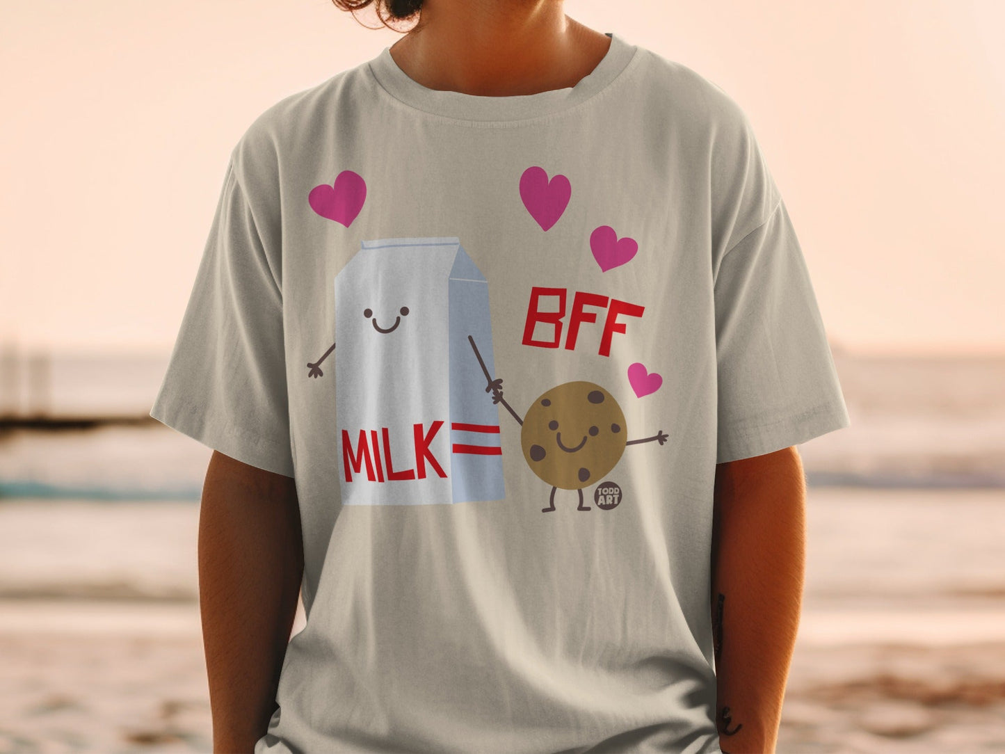 Cute Milk and Cookie BFF Graphic T-Shirt Product