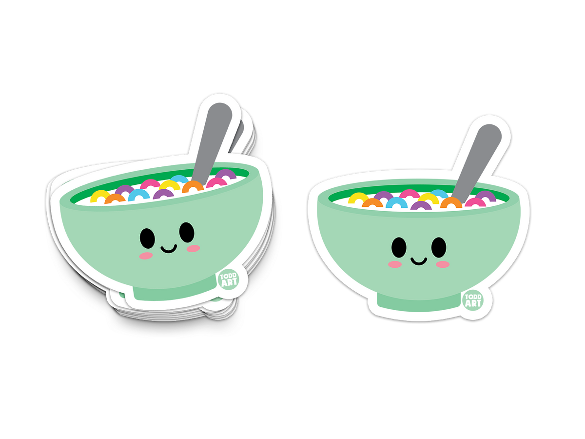Cereal Bowl With a Spoon Food Breakfast Todd Art sticker