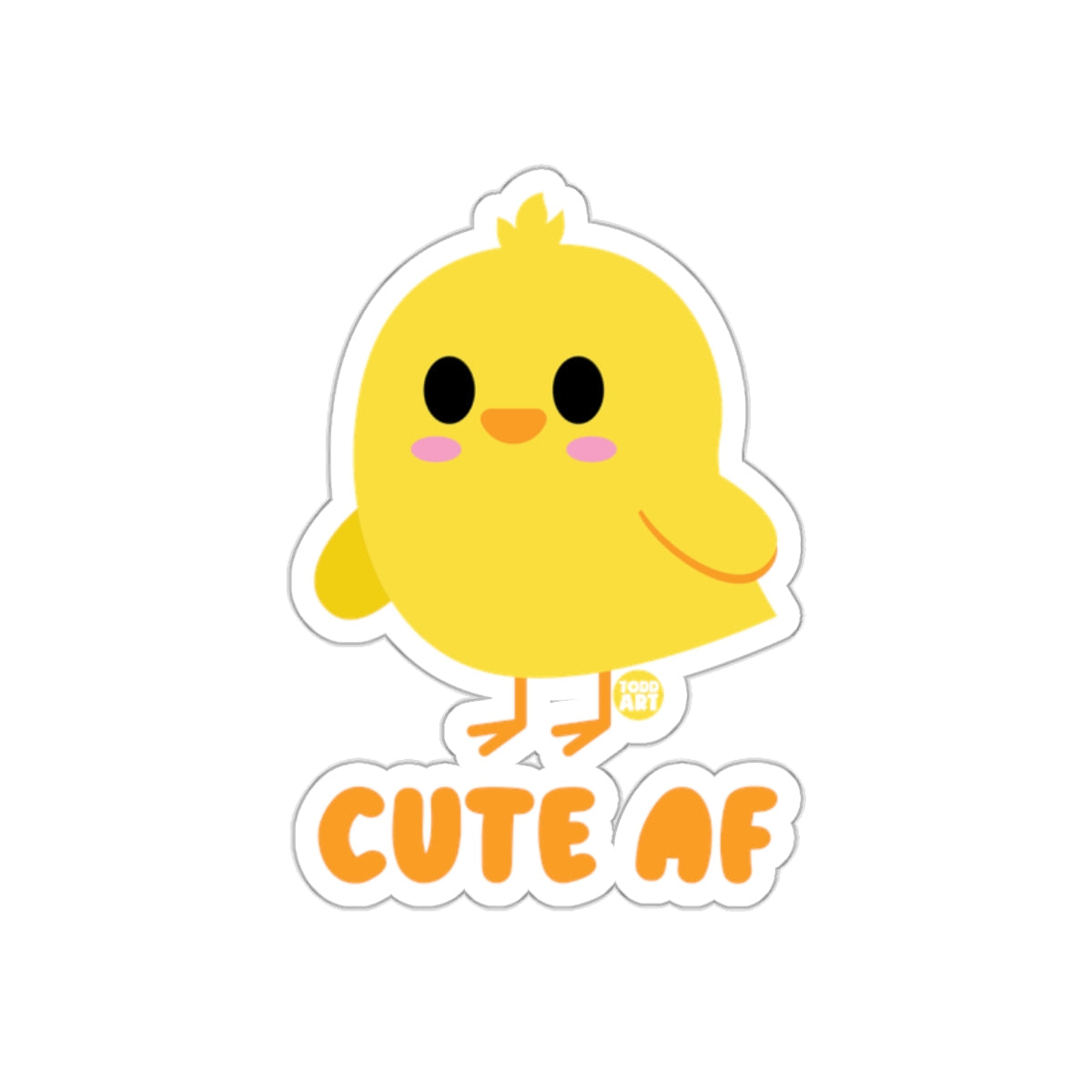 Cute AF cartoon chick sticker product