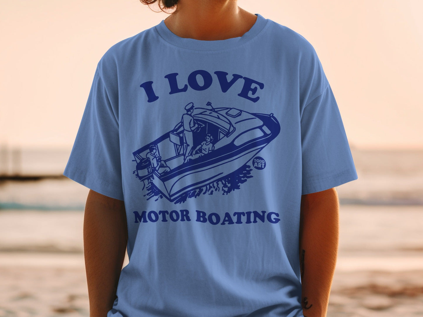 I Love Motor Boating Graphic Tee Shirt Product