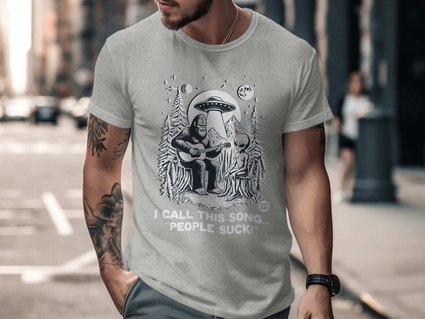 I Call This Song People Suck Funny Alien Bigfoot Shirt