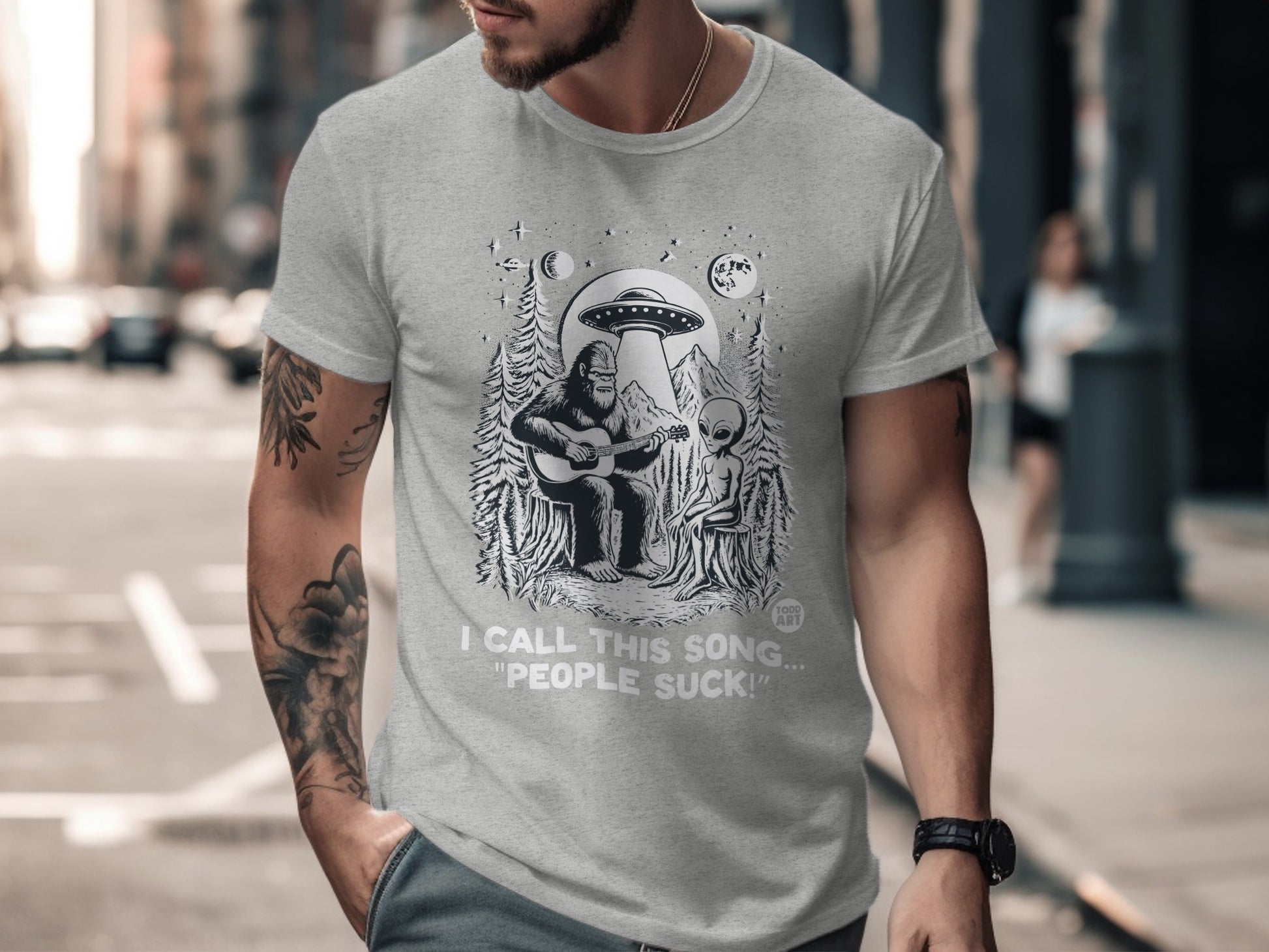 I Call This Song People Suck Funny Alien Bigfoot Shirt