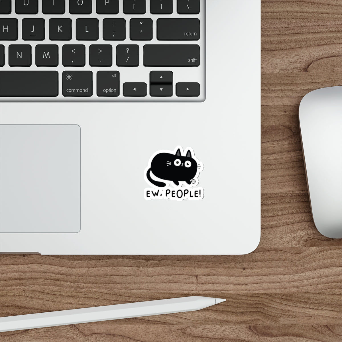 Ew People Black Cat Sticker for Laptops and Notebooks