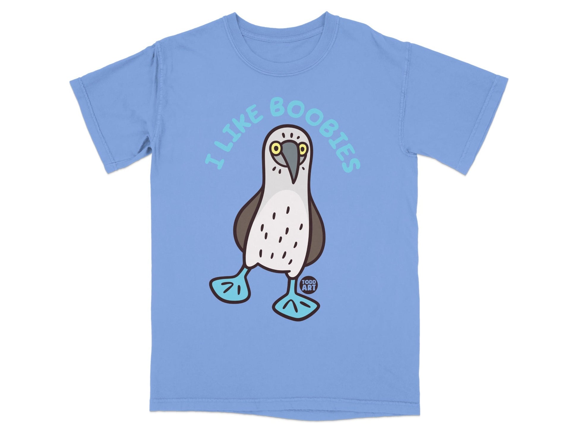 I Like Boobies Blue Footed Bird Graphic T-Shirt