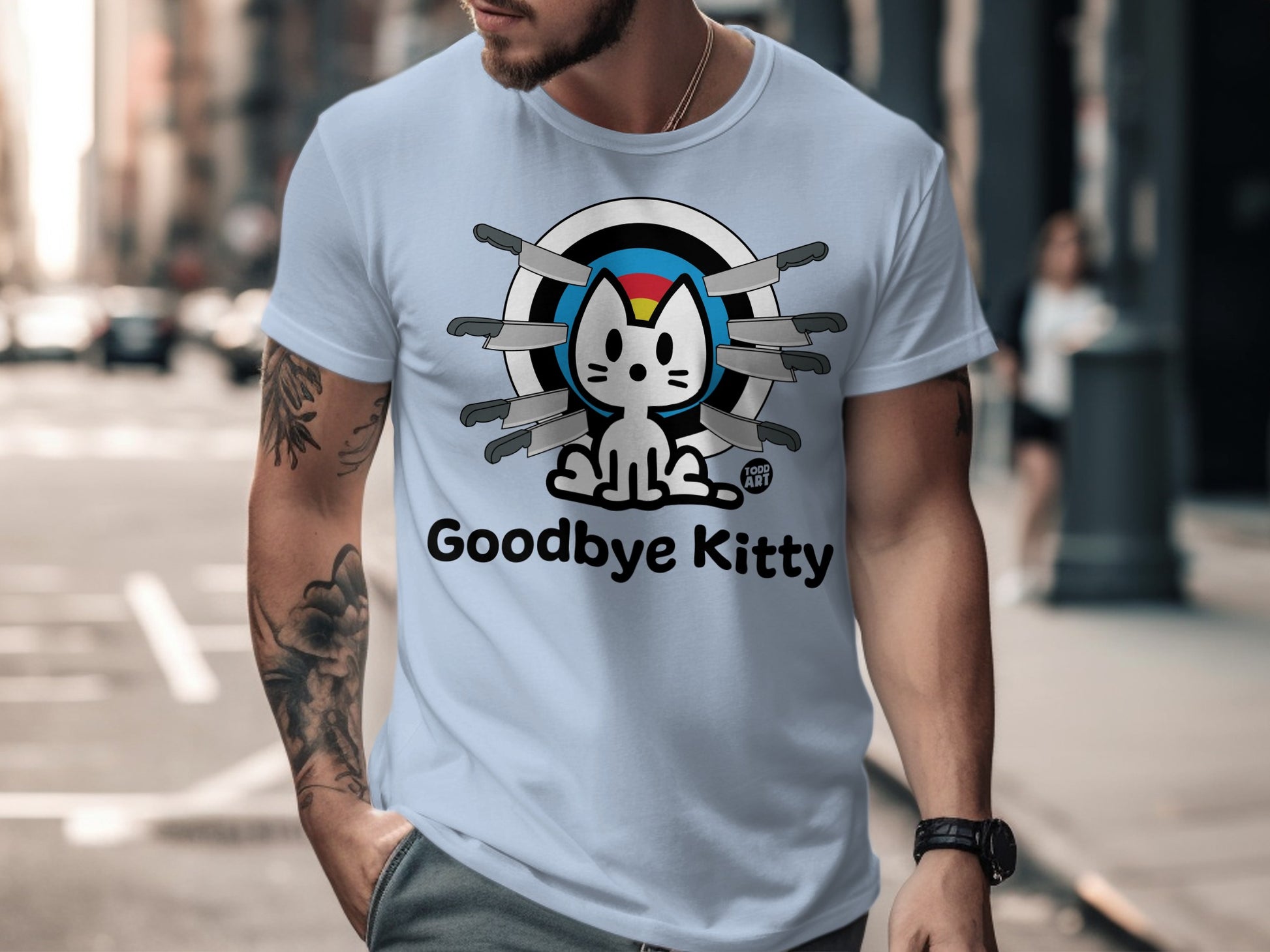 Goodbye Kitty Funny Graphic Cat T-Shirt