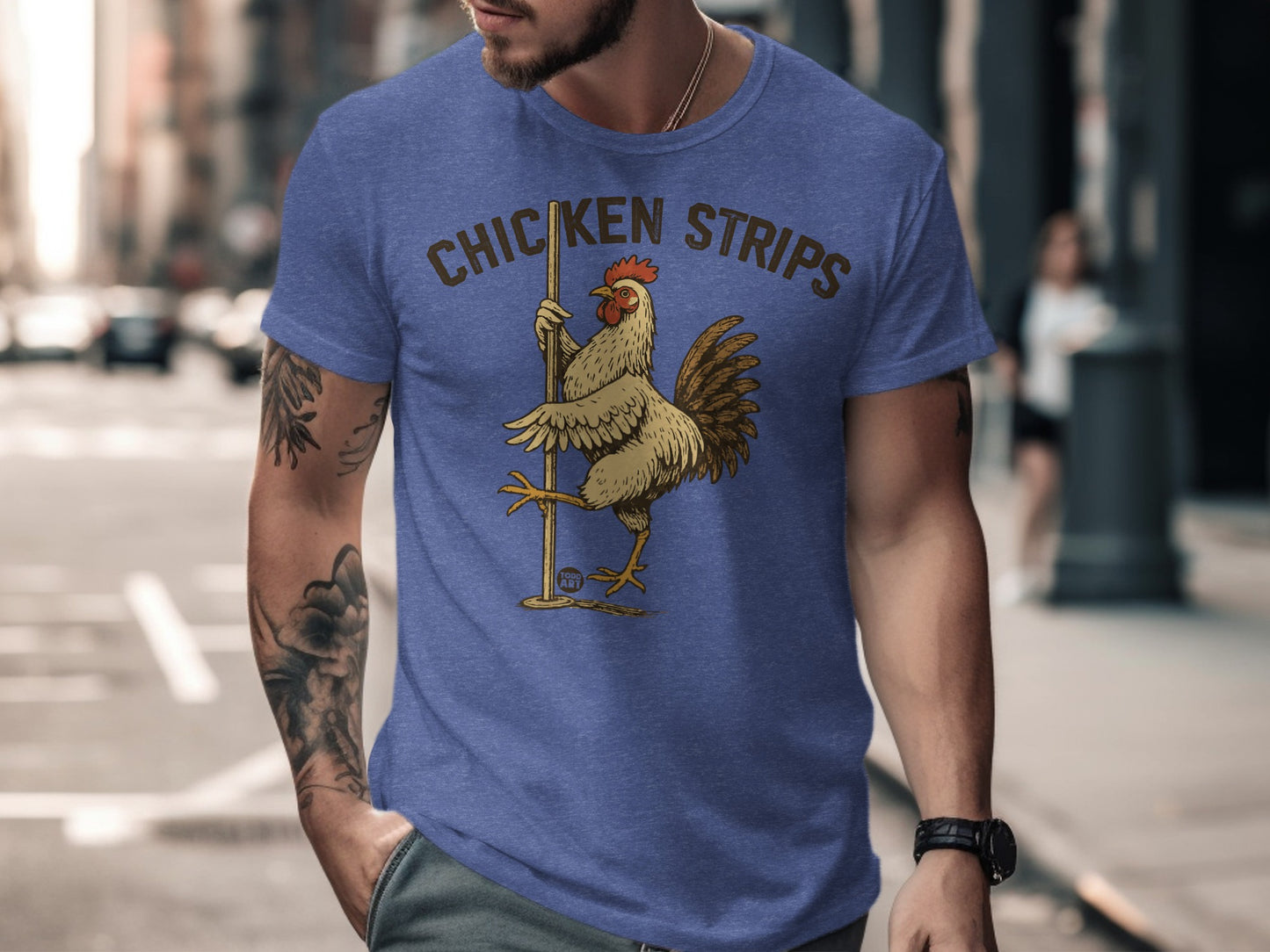Funny Chicken Strips Graphic Tee for Casual Wear