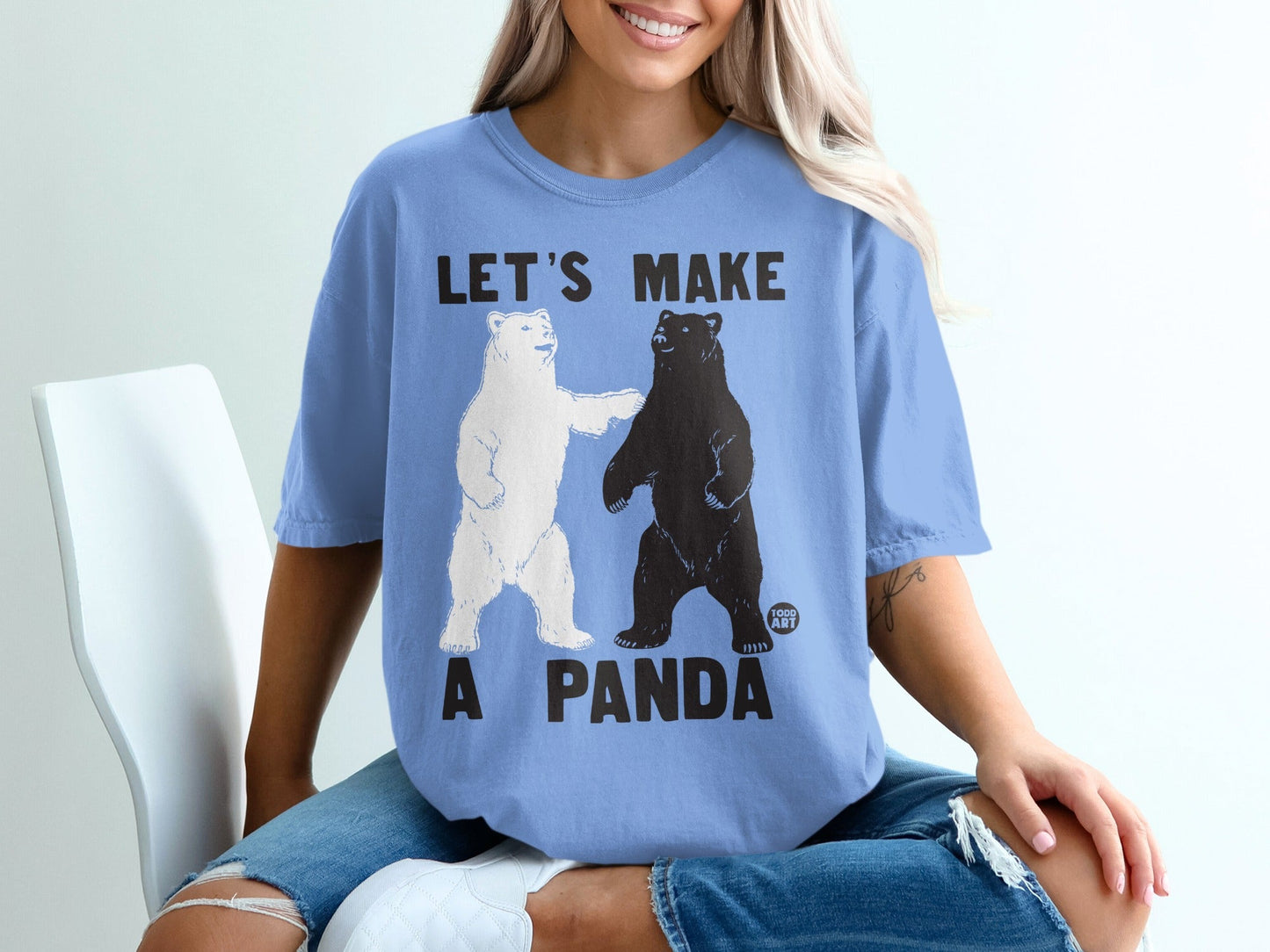 Let's Make a Panda Graphic Unisex Tee Shirt