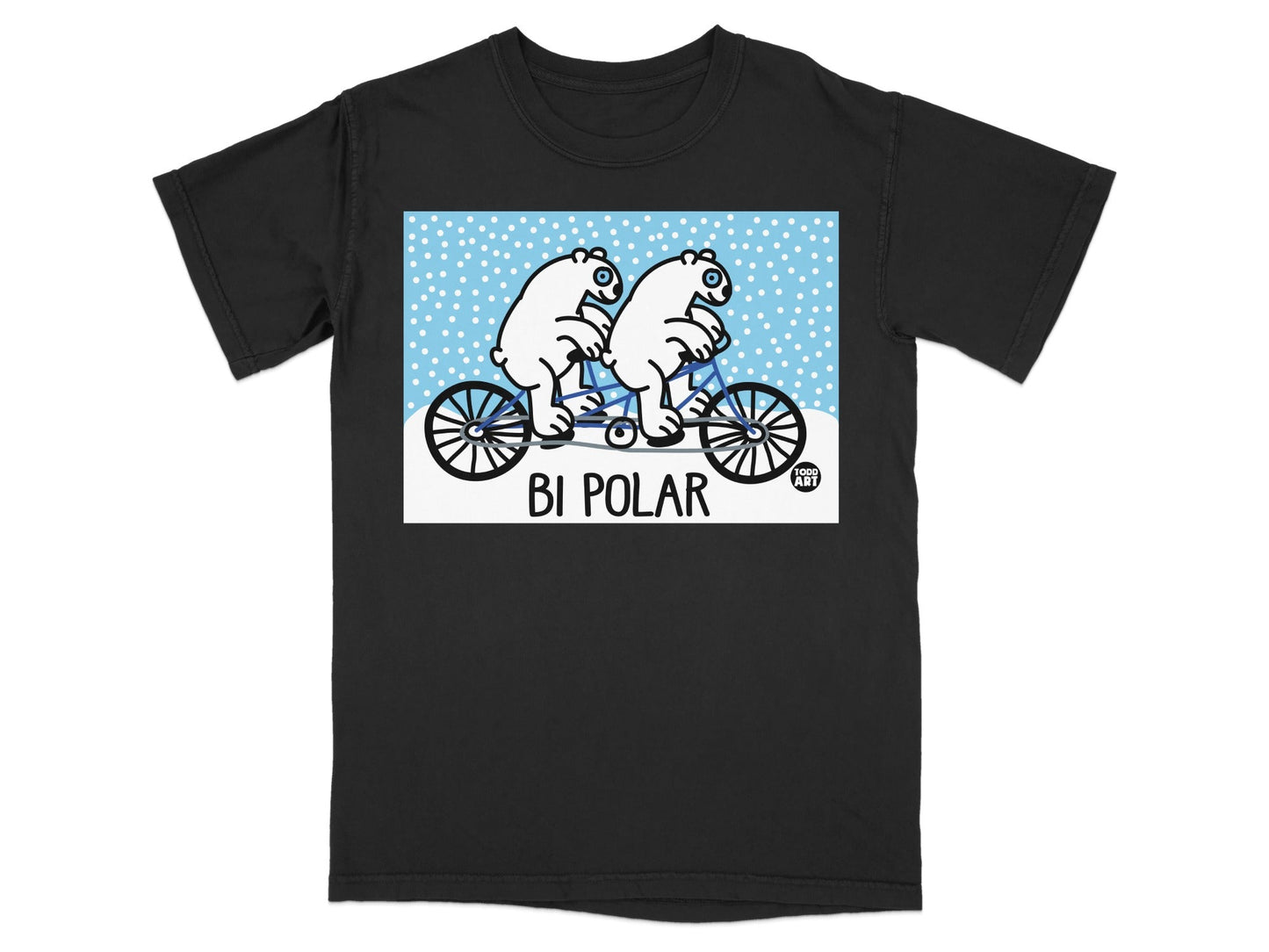 Bi Polar Cycling Bears Funny Graphic T-Shirt