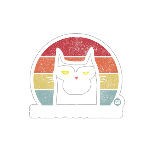 Retro Cat Don't Touch Me Sticker Design