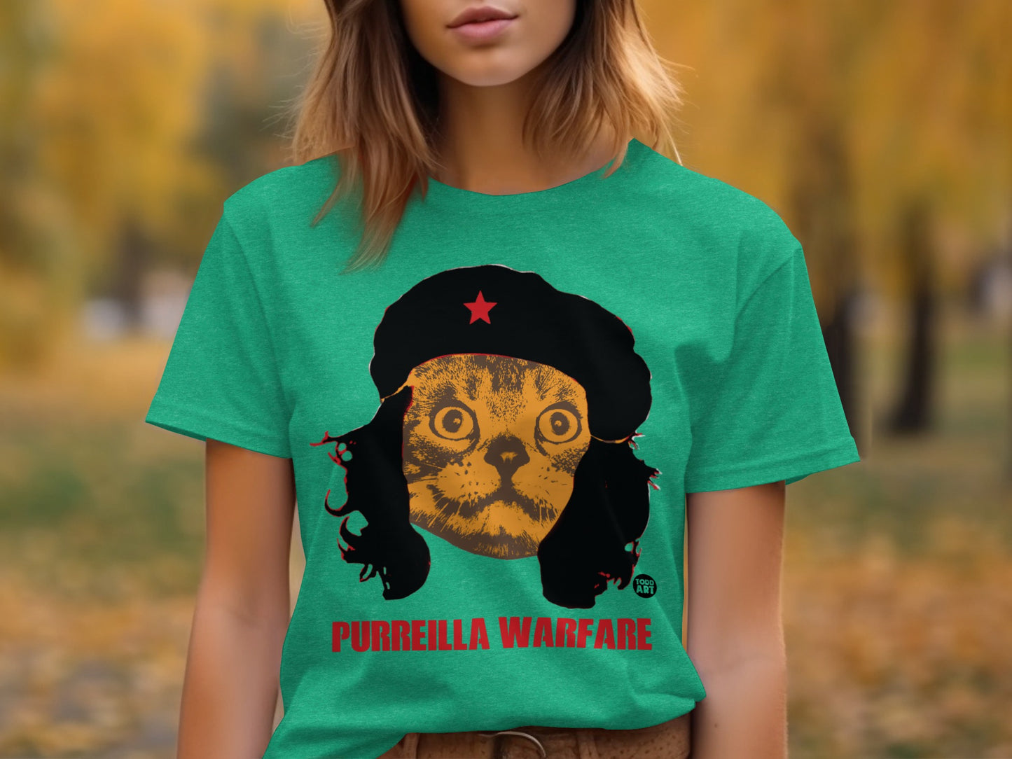 Purriella Warfare Cat Graphic Tee Short Sleeve Shirt
